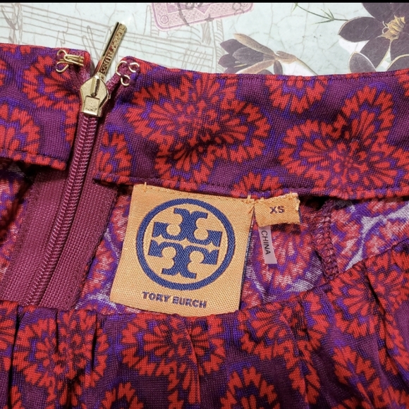 Tory Burch Sophia Cap Sleeve Silk Dress - Picture 7 of 9